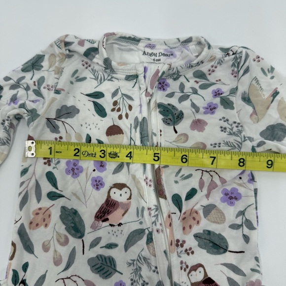 Angel Dear Baby 2 Way Zipper Ruffle Back Footie Woodland Animals 6-9 mo 1 Piece - Picture 9 of 10